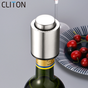 cliton红酒塞子不锈钢抽真空酒塞保鲜密封塞葡萄酒瓶塞红酒瓶塞