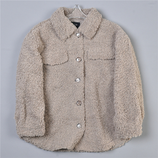 复古风羊羔毛绒外套女3.12L78247美式宽松显瘦秋冬衬衫式长袖夹克