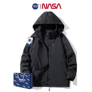 nasa冲锋衣男女户外登山服外套，可拆卸帽子，防风防水夹克女秋冬防雨