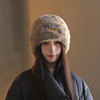 毛绒帽(毛绒帽)子女秋冬季大头围百搭加绒加厚保暖防寒护耳针织毛线帽