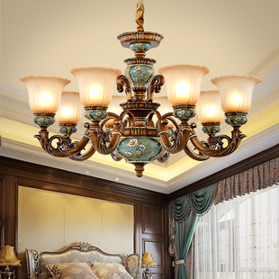 卡信之光欧式复古客厅，吊灯大气奢华欧美式卧室餐厅别墅套餐灯具