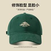 韩国春秋季时尚软顶字母ins棒球帽美式遮阳帽男女墨绿色百搭款式