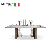意大利轻奢大理石餐桌长方形饭桌家用简约餐桌椅家具组合套装桌子