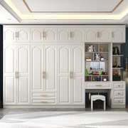 定制欧式衣柜简约现代实木质环保板式带梳妆台白色家用卧室储物收