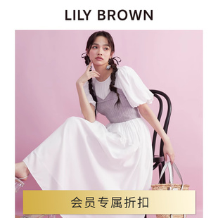 LILY BROWN2024春夏 气质针织雪纺拼接假2件连衣裙LWFO241108