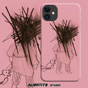 AlienTits原创涂鸦睡衣与玩具 小众手绘适用于苹果安卓定制手机壳