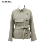 商场同款JNINA女士冬装外套女大口袋设计立体裁剪