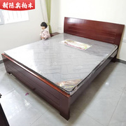 陈实深色平板床纯实木床，全香柏木原木，新中式双人床美式乡村欧式床