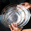 精致餐具金边玻璃盘子透明果，盘菜盘沙拉平盘，宴会牛排西餐盘展示盘