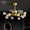 帕莎 全铜水晶分子灯家用客厅餐厅隐形风扇灯吊扇灯轻奢欧式吊灯
