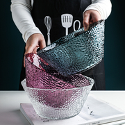 tinyhome日式透明玻璃碗蔬菜沙拉碗大号家用创意水果碗果盘大汤碗