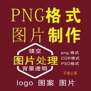 制作电子版logo背景镂空透明PNG格式PS图片修改调整贴片印花像素