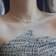 天然珍珠项链短款时尚轻奢宫廷温柔choker锁骨，链女气质名媛高级感