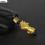 越南沙金貔貅吊坠钱包挂件，皮休镀金仿黄金项链，男女情侣项坠