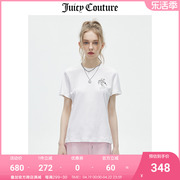 Juicy Couture橘滋T恤女2023夏季时尚简约轻奢纯棉短袖上衣白