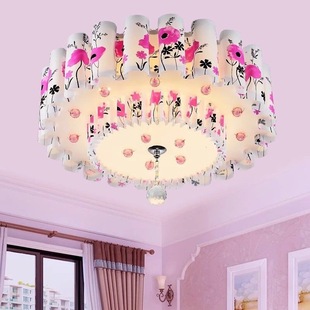 浪漫田园主卧室灯温馨粉色led吸顶灯创意，婚房灯具公主女孩房间灯
