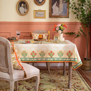 高档法式田园餐桌布，防水雪尼尔桌布，百搭盖布长方形桌面台布