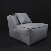 北欧简约现代法式乡村 水洗复古棉麻布艺羽绒懒人沙发躺椅