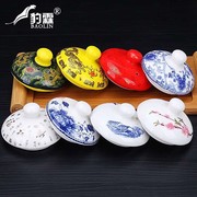 陶瓷茶壶盖子冰裂壶单小盖子，双层隔热茶具套装，茶壶配件冰裂茶壶盖