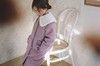 110-145韩系高端童装，灰玫紫毛领毛呢大衣外套