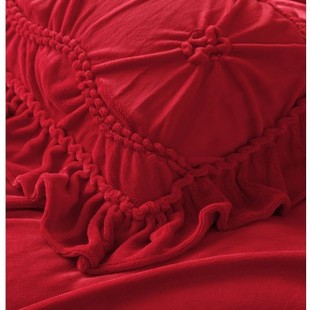 结婚红色冬季牛奶绒床上四件套婚庆珊瑚绒床品套件婚嫁床单被套