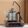 自动上水抽水电陶炉煮茶炉，器烧水胡桃木，全玻璃大容量蒸煮茶壶