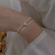 韩版满天星珍珠手链女复古时尚双层气质优雅手环创意手饰潮