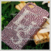 浅紫色手绘字水钻，适用于iphone5s1314promax华为背壳手机壳