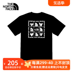 thenorthface北面短袖t恤男女，2024春夏户外吸湿透气棉质半袖8auu