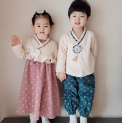 2024春款韩国儿童装DAA女童宝宝时尚韩服套装公主连衣裙