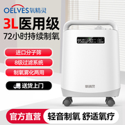 氧精灵制氧机家用吸氧机老人医用3L升小型家庭式雾化氧气机Y321W