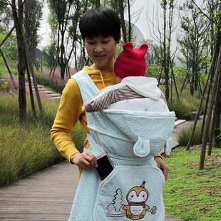 四川传统背带夹棉加厚老式婴儿背袋云南贵州后背式秋冬款背被裹被