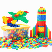 儿童塑料拼插火箭，子弹头积木3-6岁幼儿园男女孩，早教拼装益智玩具