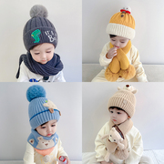 宝宝帽子秋冬季婴幼儿童毛线，帽韩版男童时尚潮网红婴儿帽冬天小孩