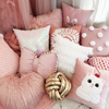公主灰粉色少女心兔抱枕套，ins风北欧长毛绒靠垫沙发床头可爱靠枕