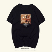 皇后乐队queen摇滚周边插画短袖T恤衫男女欧美风体恤夏纯棉半截袖