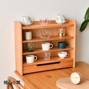 日式田园杯子架北欧实木餐边柜茶水柜玻璃门厨碗柜咖啡架