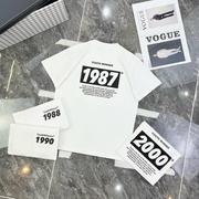大海BIG1980-2000创意年份数字印花重磅纯棉短袖男女宽松休闲T恤