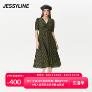 jessyline夏季女装 杰茜莱长款印花收腰连衣裙 323111451