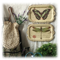 法式乡村复古做旧蝴蝶，蜻蜓铁艺露台装饰壁饰，家居装饰品花园装饰