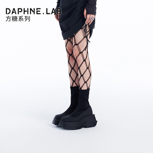 daphnelab达芙妮方糖厚底，短靴2024机能，袜靴女辣妹必备