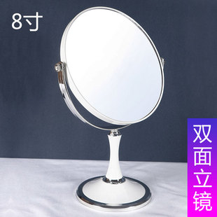 8寸台式化妆镜大号简约欧式公主镜双面镜高清放大镜子桌面梳妆镜