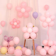花朵气球装饰造型生日女孩马卡龙(马卡龙)造型，女宝网红粉色摆件场景布置