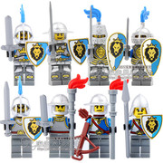 兼容乐高中古纪城堡castle罗马骑士蓝狮骑士，重甲骑士拼装益智玩具