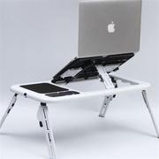 多功能可携式折叠床，上用笔记本电脑桌懒人桌子，带双风扇散热器支架