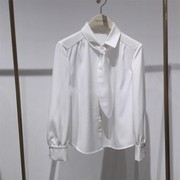 SEIFINI/诗凡黎2024春纯色休闲衬衫女百搭白色衬衣3EC220511