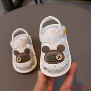 婴幼童叫叫鞋2023夏季卡通软底学步鞋男女宝宝包头护趾洞洞鞋