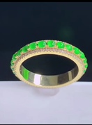 嘉羽倾城珠宝缅甸天然翡翠a货老坑冰种阳绿女玉戒指指环