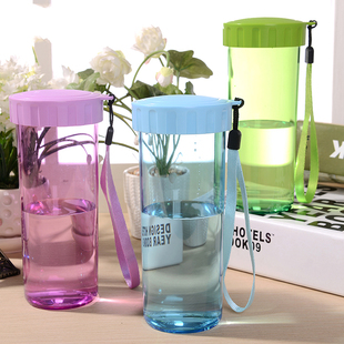 特百惠莹彩水杯430ml学生休闲便携透明创意塑料防漏运动茶杯