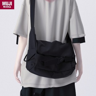 muji无印良品日系黑色，百搭单肩斜挎包帆布包包学生，书包背包包男女